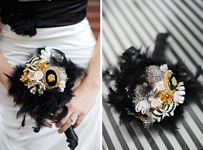  Inspired By A Black and White Affair broochbouquetfeathers01